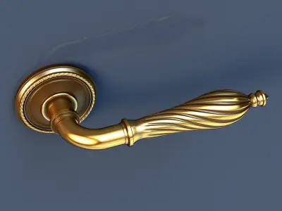 Brass Door Handles 3D model 3D model