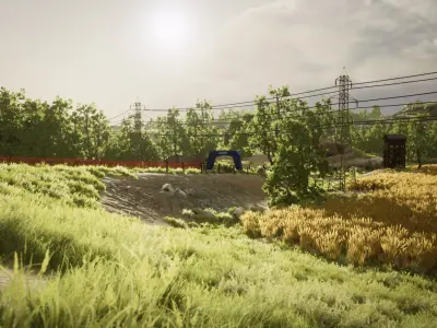 Countryside Race Game Pack Low-poly 3D model