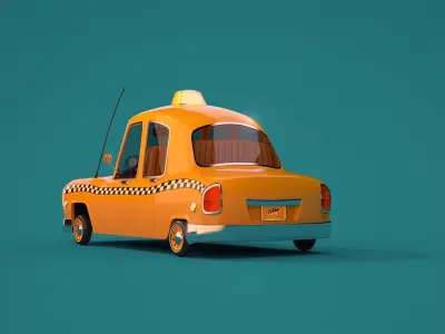 cartoon taxi  3D model