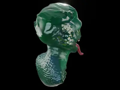 Head sculpt fantasy sci fi demon  Free 3D model