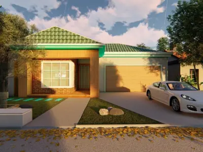 Single Story traditional house model 3D model