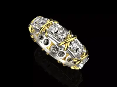 diamond ring 3D print model 58