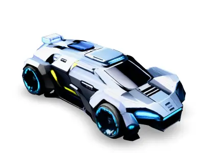 Futuristic SciFi Police Car Low-poly 3D model