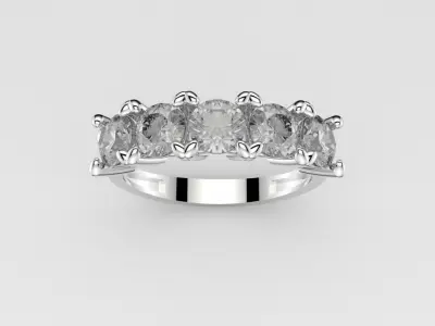 Woman ring Five Stones Wedding Ring 3d Model 3D print model