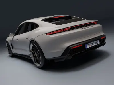 Porsche Taycan Turbo S Low-poly 3D model