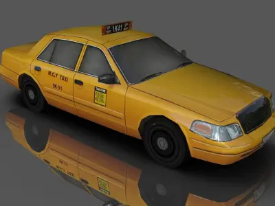 Taxi Low-poly 3D model Game Ready New  Asset  Low-poly 3D model