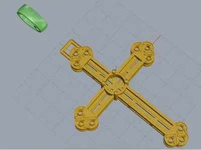 cross onyx and diamond pendant 3D print model