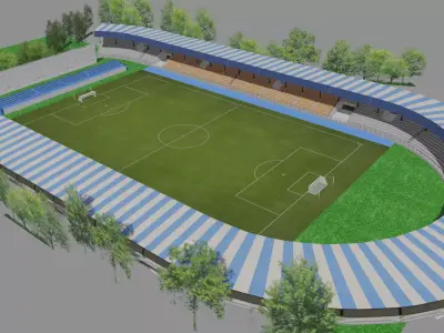 Mumbai Football Arena India Low-poly 3D model
