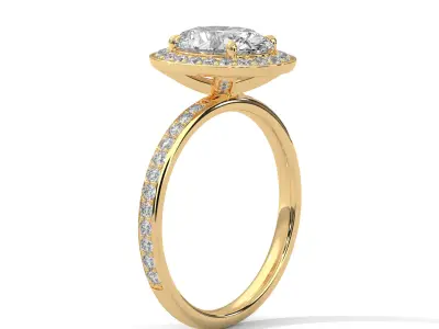 solitaire ring with detail images and 360 render videos 53 3D print model