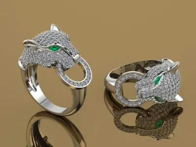 Panther Ring Gold  3D print model