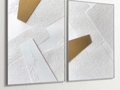 Plaster Two Photo Frame 182 Low-poly 3D model