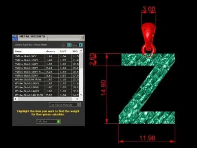 Z Letter Alphabet Tiles Texture Pendant 3D Print Model 3D print model