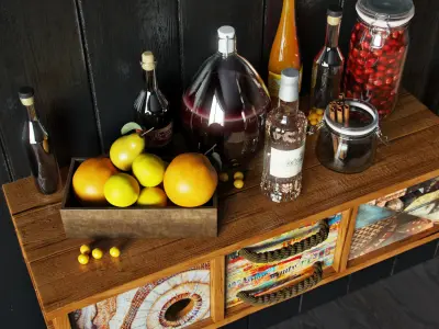 Kitchen set diy wall shelf - floating shelf 3D model