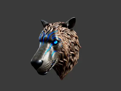 Animal Head Low-poly 3D model