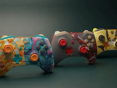 Gamepads pack Xbox 3D model