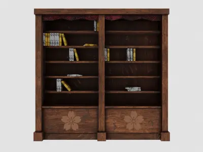 Old Magic Bookshelf Free low-poly 3D model