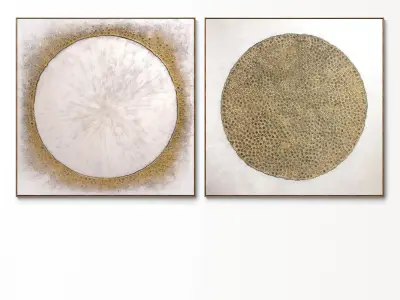 Plaster two square photo frames 33 Low-poly 3D model