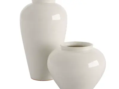 Set 2 Terracotta Vase 3D model