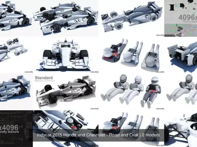 Indycar 2015 Honda and Chevrolet - Road and Oval 3D Model Pack