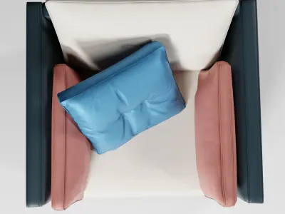 Modern Dual Tone Luxury 1-Seater Armchair  Low-poly 3D model