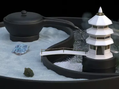 Desktop Zen Garden 3D model