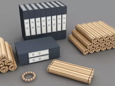 books Low-poly 3D model