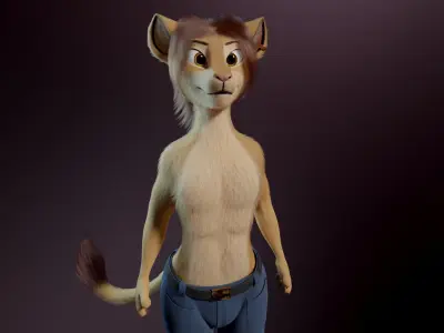 Arthur Anthro Lion 3D model