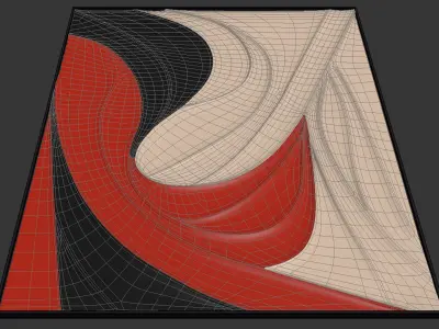  Large Colorful Abstract Wood Carved Wall Art 3D model