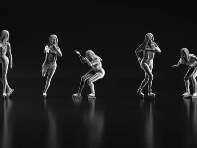 Skate Girl 01 3D print model