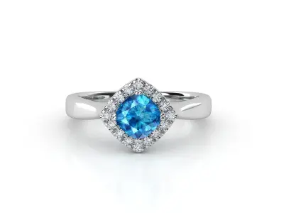 ZDR0110 topaz and diamond ring 3D print model