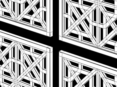 Arabic Islamic pattern wood decorative plaster 3D model