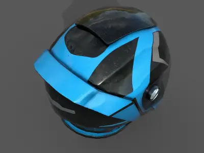 Helmet gas mask scifi military combat racer Low-poly 3D model
