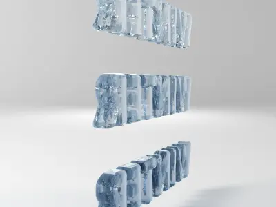 Winter Text Low-poly 3D model