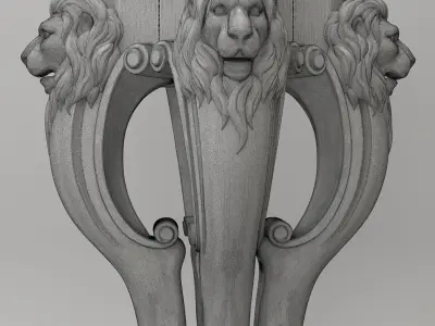 Lion Carved Leg 3D model