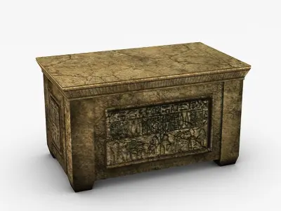 Egyptian stone ark Low-poly 3D model