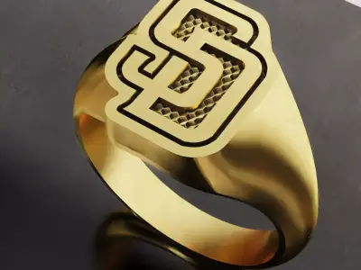 San Diego Padres Baseball Fans Rings 3D Print Models 3D print model