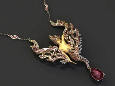 MAGERIT FIRE NECKLACE  3D print model