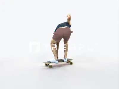 Flow 03G Riding a Skateboard Sports Man Low-poly 3D model