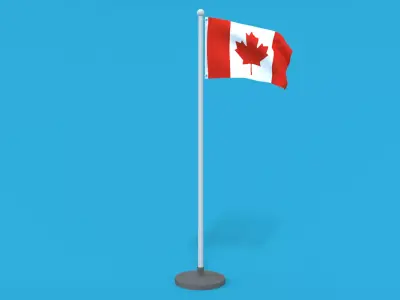 Low Poly Seamless Animated Canada Flag Low-poly 3D model