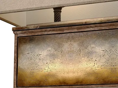 Large Bronze Table Lamp Loft Metal Rustic Antique Nightstand 3D model