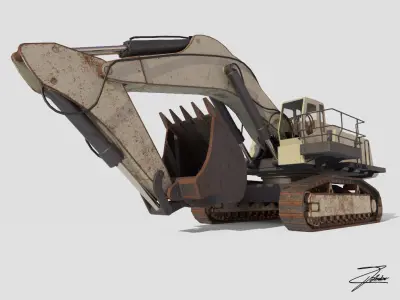 Excavator Liebherr 984 Low-poly 3D model