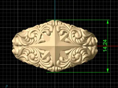 star ring Silver Gold  Print 3D print model