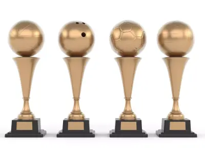 Golden Trophy Balls 3D model