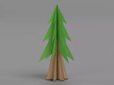 Paper Tree V4 Low-poly 3D model