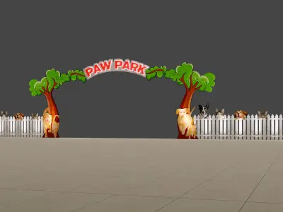 The Pet Park Exhibition Low-poly 3D model
