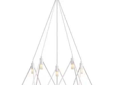gitter chandelier with triangles hanging from it 3D model