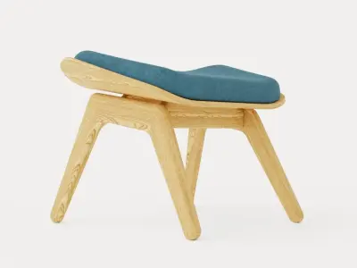The Reader ottoman Low-poly 3D model