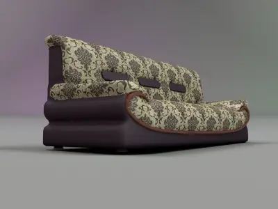 3 sit Pattern sofa - flower 3D model