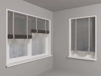 Tulle roman blind with soft bottom 3D model