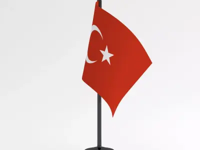 Table Flag Turkey 3D model